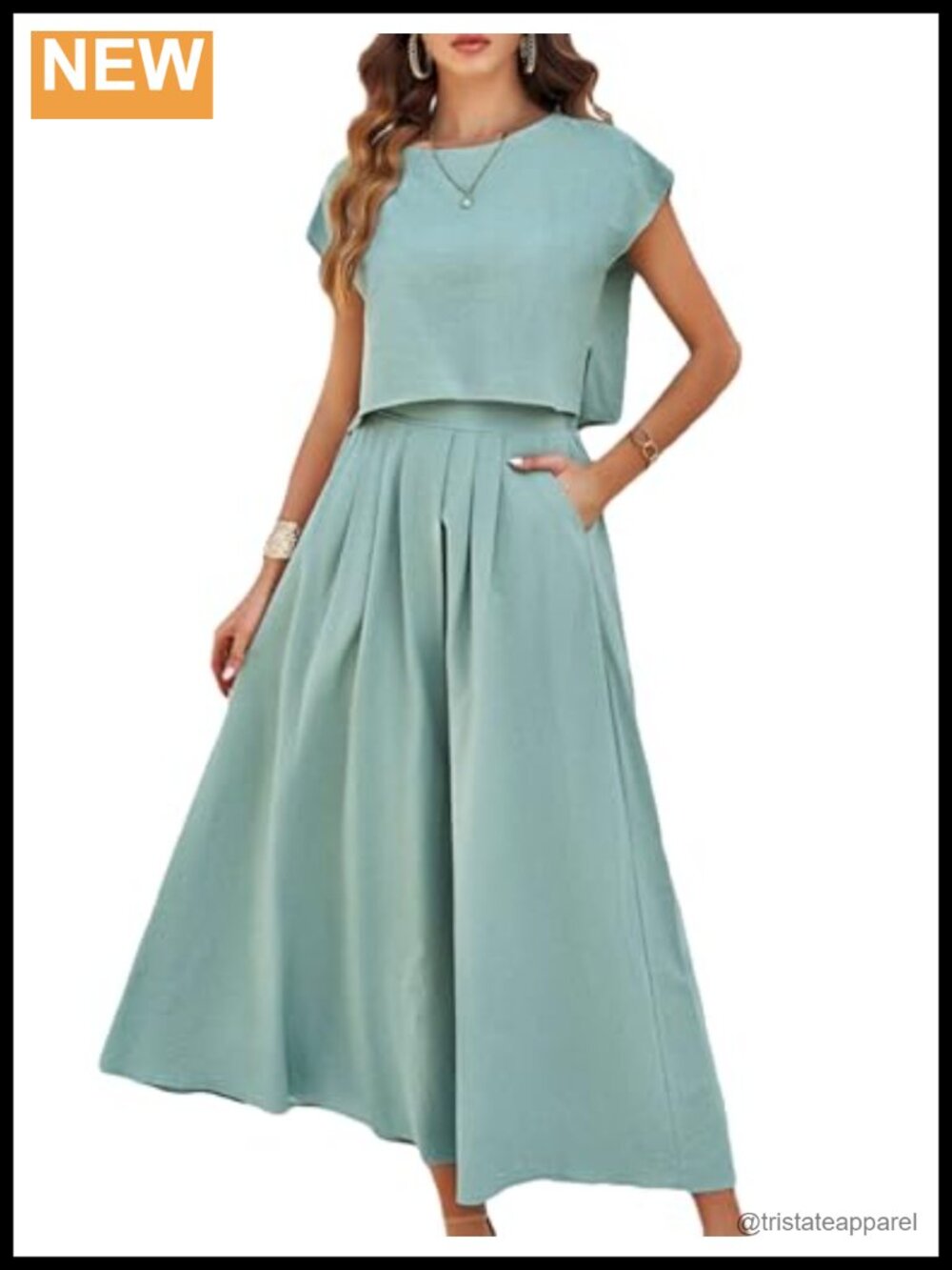 Womens 2 Piece Maxi Skirt Set Crop Top Short Sleeve Pockets Summer